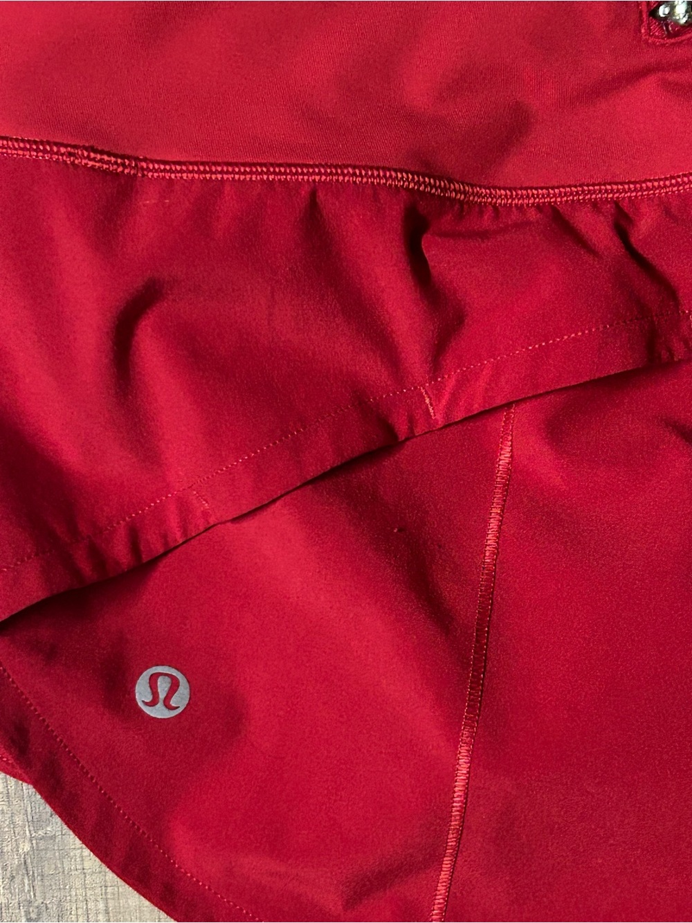 Lululemon Speed Up Shorts Size 8 Red High Rise Athletic Running Women - Picture 3 of 4